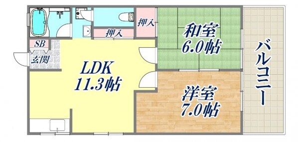 兵住グランコート市役所前の物件間取画像